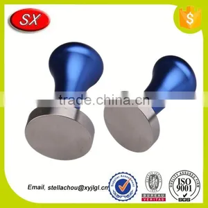 Custom Aluminum Coffee Tamper 58 mm Diameter Bumper Black With Flat Convex Base thumbnail-6