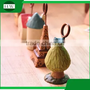 Cheap Mini Resin Cartoon Antique Tower Clock Photo Name Business Card Holder thumbnail-2