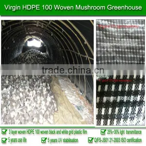 5-year Use Life and UV Stabilized HDPE 200 Micron White and Black Grid Plastic Cover for Mushroom Greenhouse Tunnels Used thumbnail-1