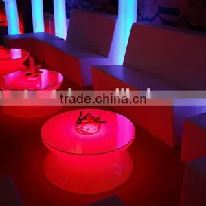 LED Remote Halfmoon Table/ Hot Sell LED Rechargeable Halfmoon Coffee Table/LED Outdoor Lawn Halfmoon Cocktail Table thumbnail-1