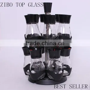 New Designed 4pcs Glass Oil Bottle and Spice Jar Set thumbnail-4