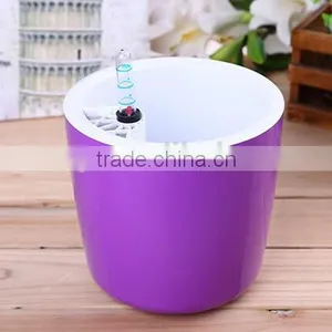 Round Self Watering Planter Flower Pot Home Office Garden Water Level Indicator thumbnail-5
