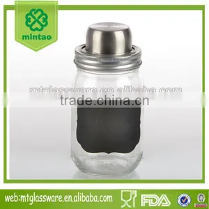13oz Hermetic Glass Shaker Storage Maosn Jar With Blackboard thumbnail-1