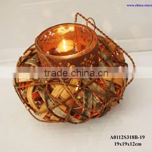 Hanging Rattan and Birch Lanterns thumbnail-1