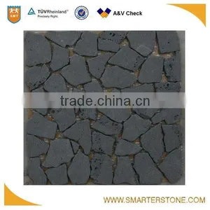 Most Beautiful Mesh Paving Stone Basalt Mosaic for Bathroom Wall thumbnail-1