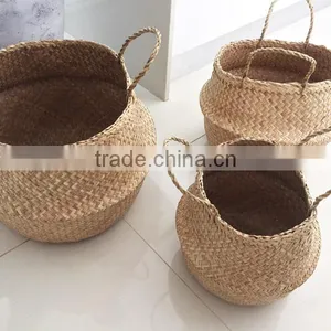 Seagrass Natural Belly Basket Made in Vietnam thumbnail-3