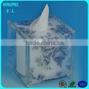 Acrylic Custom Colored Printed Tissue Box, Acrylic Napkin Paper Holders, Novelty Tissue Paper Boxes thumbnail-4
