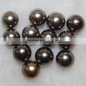AAA 9-10mm Coffee Round Tahitian Loose Pearls thumbnail-1
