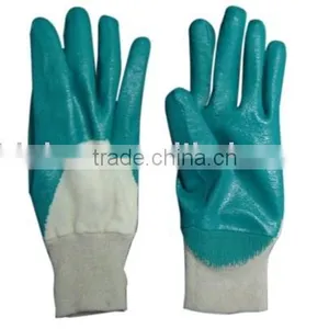 Light Green Nitrile, Open Back, Interlock Line, Knit Wrist GLOVES thumbnail-1