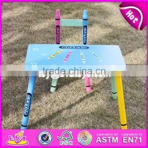 2017 New Design Kindergarten Wooden Table and Chairs for Toddlers W08G217 thumbnail-4