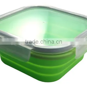 The Large Size Silicone Pack Away Lunch Box Folds Flat thumbnail-5