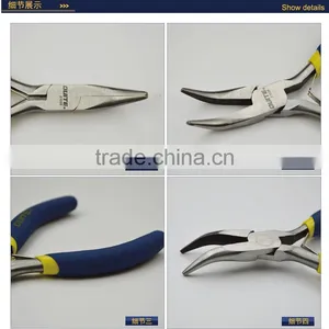 Double Color Mini Angle Jaw Tongs Curved Nose Pliers thumbnail-4