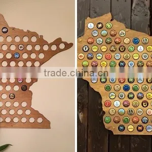 Best Selling Wood Beer Laser Craft Cap Maps for Bar Deco thumbnail-5