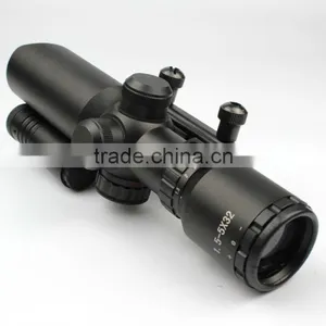 Tactical Compact 1.5-5X32 Riflescope Red/green Illuminated Mil-Dot Reticle With Side Attached Green Laser Scope Combo thumbnail-3