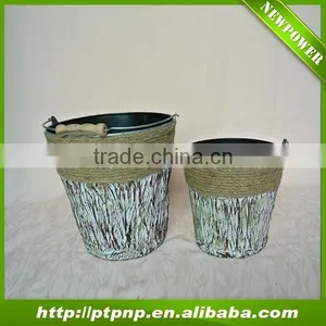 Tree Design Iron Home and Garden Flower Pot With Handle thumbnail-1