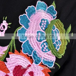 2016 Fashon Lady Embroidery Pattern t Shirts Casual Women t Shirts Cotton thumbnail-5