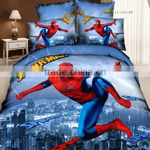 3 d Children Cartoon Bedding Cotton Twill Superhero Spider-man Reactive Printed Flat Sheet/bed Sheet thumbnail-1