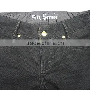 New Fashion Design Golden Button Corduroy Embroidered Shorts/pants With Folded Hem thumbnail-4