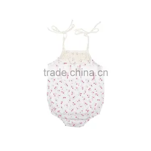 High Quality Summer Boutique Baby Clothing Rompers Baby Girl Floral Lace Rompers Infant and Toddlers Rompers thumbnail-4