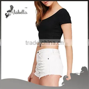 Scoop Neck Crop Tops With 100% Cotton Fabric thumbnail-1