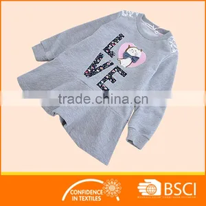 2-8 Y Custom Design Long Sleeve Girls Shift Dress Spring/Autumn Fleece Dress thumbnail-4