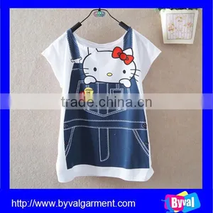 OEM Top High Quality Short Sleeve Blend Color Cotton Body Fit t Shirt Women thumbnail-3