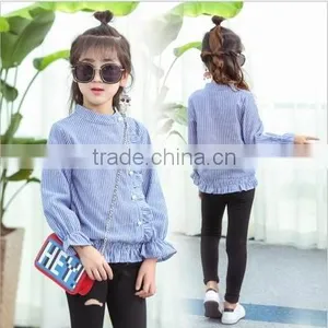 2-7 Years Wholesale 2017 New Autumn Cotton Stripe Full Sleeves Kids Girls Blouse thumbnail-3