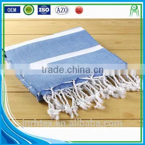 New Design Custom Cooling Navy Blue Beach Towel With Tassel thumbnail-3
