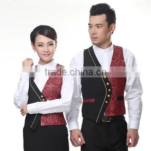Juqian Custom 5 Start Summer Restaurant Manager Hotel Waiter Receptionist Uniform Designs With Embroidery Vest thumbnail-1