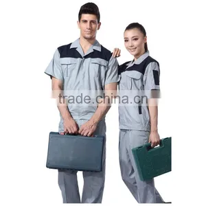 Unisex Polyester Cotton Summer Short Sleeve Work Uniform With Multiple Pockets thumbnail-1