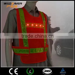 Orange Waistcoat Waterproof Relfective Workwear LED Security Shirt thumbnail-1