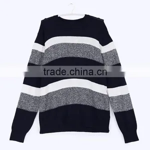 Popular Hot Sale Crew Neck Wool Stripe Sweater Pullover Men With Best Price thumbnail-5