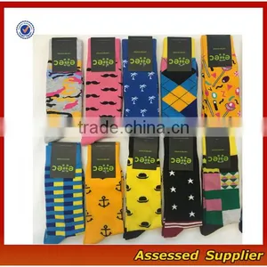 YXS69 Custom Unisex Happy Combed Cotton Dress Socks Business and Dress Socks thumbnail-1