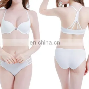 Front Button Young Girl Underwear Set Sexy Deep V-neck Push up Women Plus Size Bra Set Hollow Out Lingerie Sets thumbnail-2