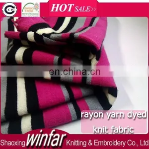 Winfar Textile Single Jersey Ring Spun Yarn Dyed Stripe 30S Viscose Jersey Fabric thumbnail-1