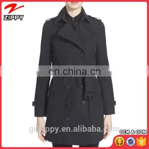 China Wholesale Black Trench Coat For Women thumbnail-1