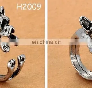 10 Styles Dog Ring Vintage Animal Puppy Wrap Ring Open Adjustable Resizeable thumbnail-4