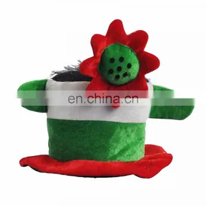 MCH-1177 Party Carnival Funny Velvet Wholesale Adult Huwait Falg Color Flower Hat thumbnail-1