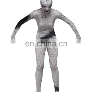 Gray Spandex Polyester Fullbody Second Skin Tight Zentai Suit Halloween Costume For Girl Woman thumbnail-4