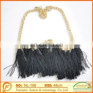 Metal Gold Chain Necklace With Fringe for Women Decoration thumbnail-1