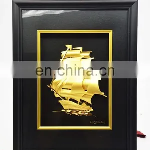 Good Price for 3D Ship Model 24K Gold Photo Frame, Gold Picture Frame For Wall Decoration thumbnail-1