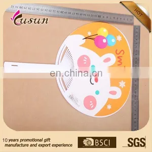 Hot Sales Good Quality Professional Cartoon Printing Colourful Plastic Handle With Paper Han Fan thumbnail-4