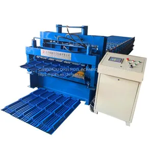 Steel Glazed Tile Double Layer Cold Roll Forming Making Machine thumbnail-1