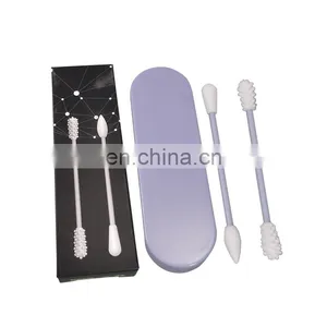 Reusable Cotton Swab Ear Cleaning Cosmetic Silicone Buds Swabs Double-headed Silicone Using Cotton Ear Stick thumbnail-4