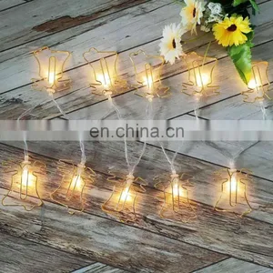 Battery Powered 10L Metal Jingle Bell Shaped Clips Fairy String Lights For Home Party Decoration thumbnail-4