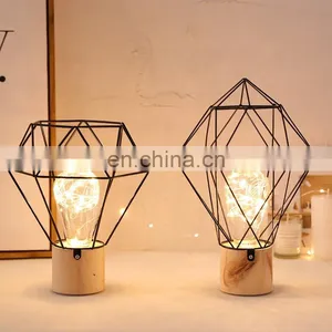 Wooden Metal Lantern Led Copper Wire String Light For Home Decoration Night Light thumbnail-6