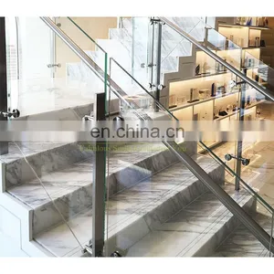 Foshan Factory Terrace Glass Balustrade Stainless Steel 304 316 Balcony Glass Railing Post Prices thumbnail-6