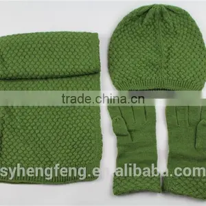 Fashionable Women Scarf Hat and Gloves Knitted Set Quality Choice thumbnail-1