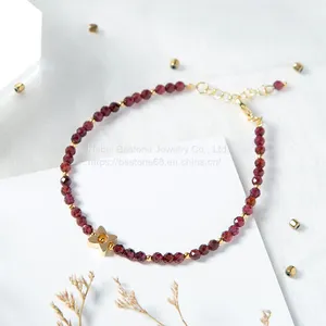 3.5mm Garnet Bracelet Natural Stone thumbnail-3