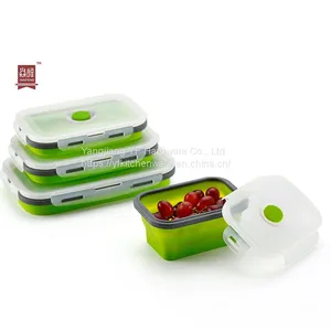 Kitchen Accessories Home and Kitchen Gadgets Bento Lunch Box for Kids Children Collapsible Food Storage Container Kitchen Silicone Lunch Box thumbnail-1